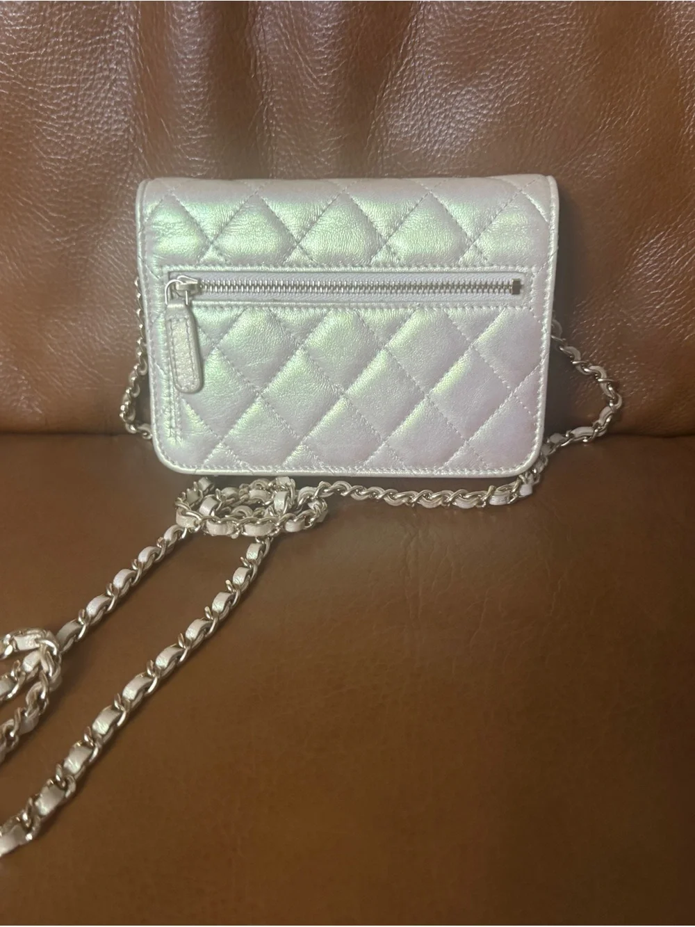 CHANEL iridescent quilted